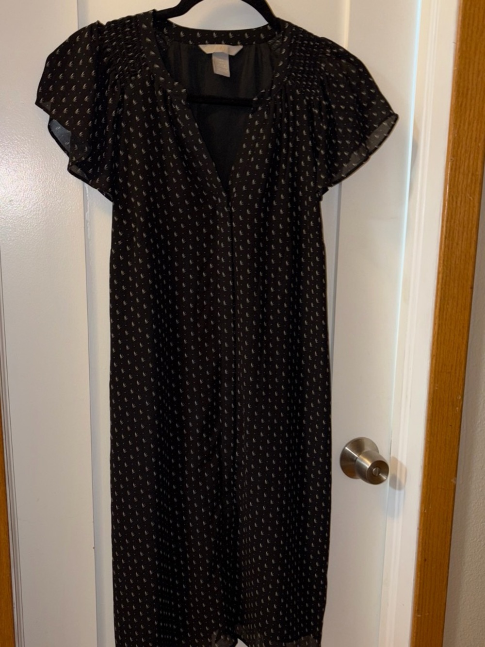 H&M black Midi Dress with Pattern